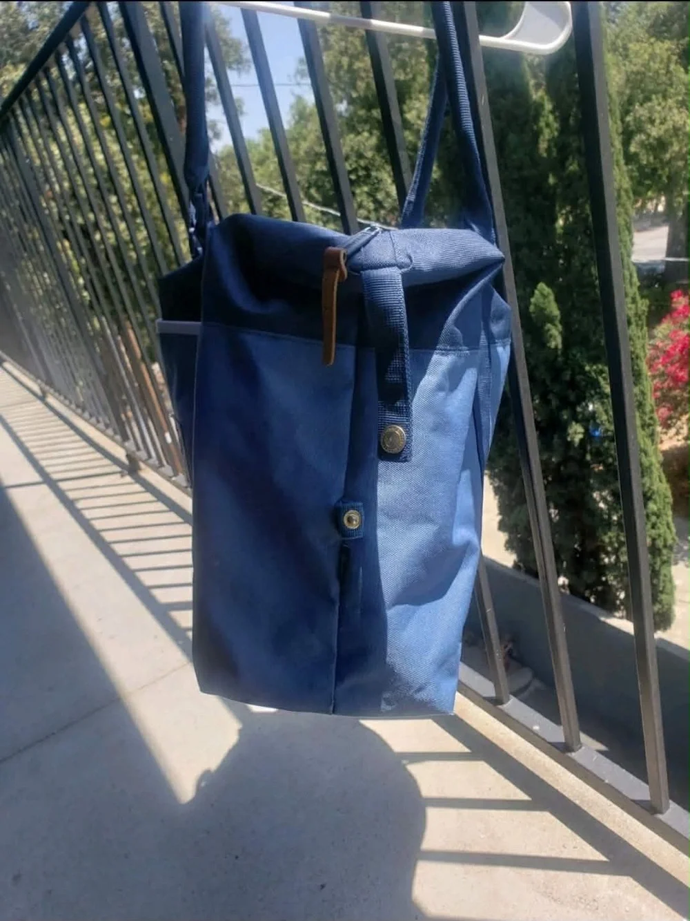 Herschel Supply Company Navy and White Duffel Bag with Logo Patch